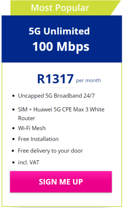 Telkom 5G 100Mbps Package