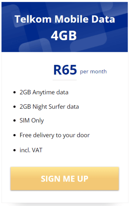 Telkom Mobile Data 4GB Package