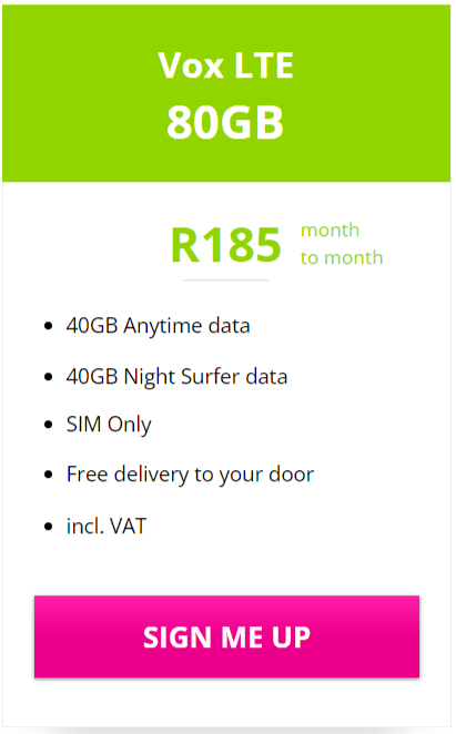 Vox LTE 40GB Package