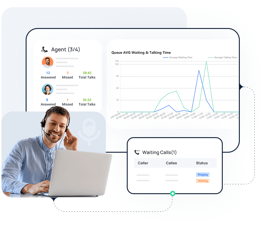 Yeastar mobile and desktop softphones enabling teams connectivity with cloud PBX access.