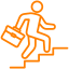 Person climbing stairs icon symbolising clear career progression for entry-level jobs in Somerset West