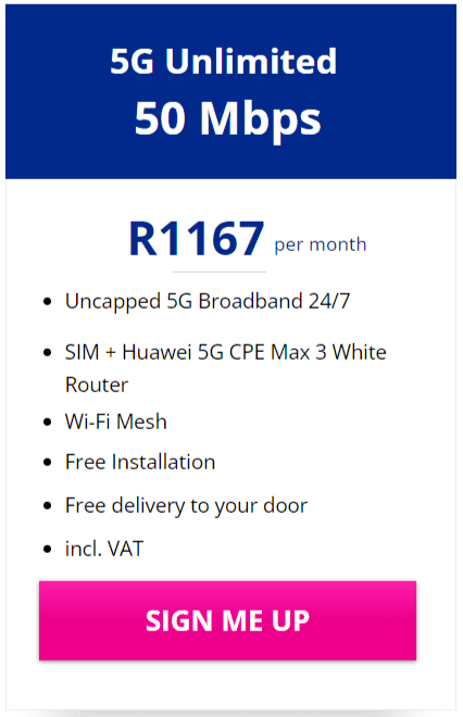 Telkom 5G 50Mbps Package