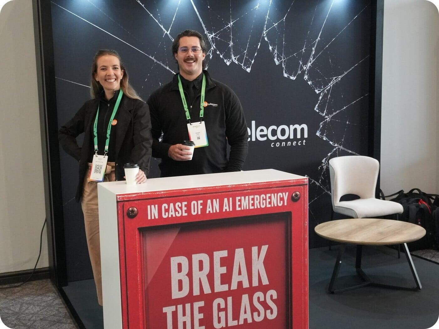 DSL Telecom team members, Emily and Jacques at the DSL Telecom stand at Zoholics Cape Town 2026