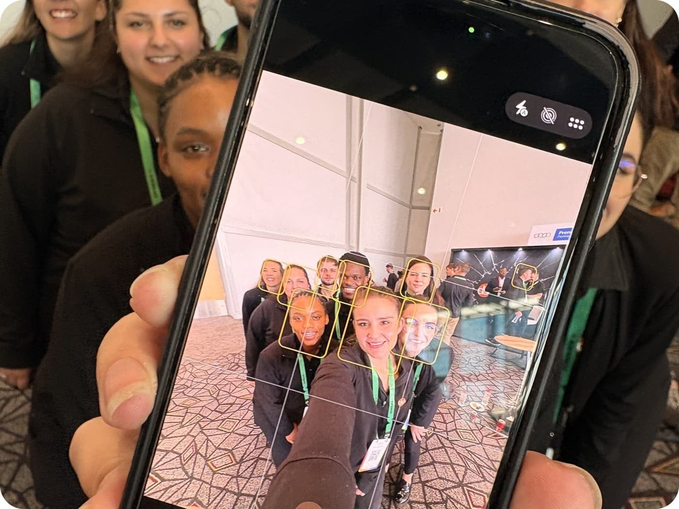 The DSL Telecom team crowding in for a group selfie at Zoholics Cape Town 2026