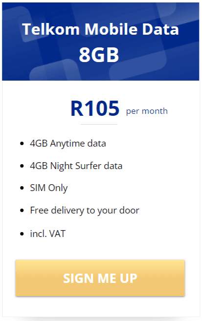 Telkom Mobile Data 8GB Package