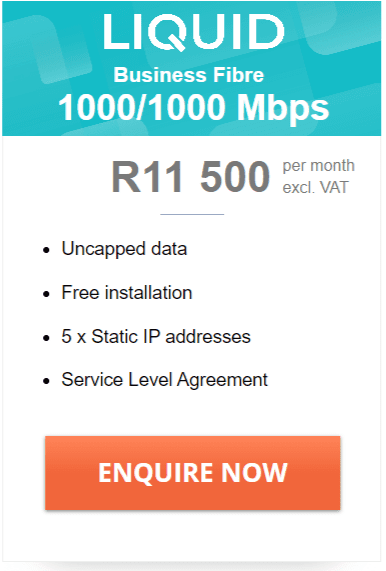 Liquid Business Fibre 1000/1000Mbps Package