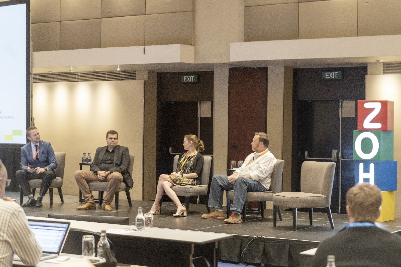 An Image of Paul Wilson, DSL Telecom's Technical DIrector in a panel discussion at the Zoholics Cape Town event