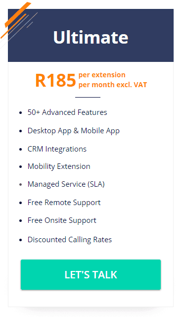 The DSL Telecom Ultimate PBX package shows all the inclusions of what a PBX Phone system client can get