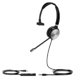 A single-earpiece headset, the Yealink UH36 Mono