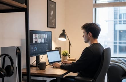 Man working from home using Telkom Easy Connect fibre