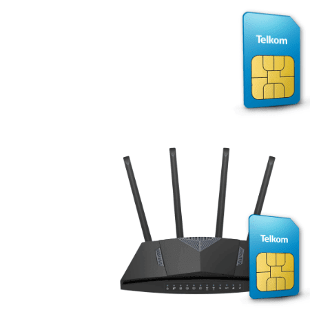 Telkom SIM-Only or Telkom SIM + D-Link DWR-956M Wi-Fi Router Package