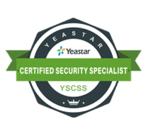 Badge for Yeastar Certified Security Specialists awarded to DSL Telecom