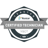 Yeastar Certified Technician logo. DSL Telecom is certified to install, configure, and maintain Yeastar systems.