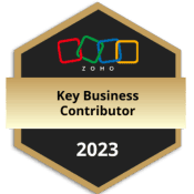 Zoho Key Business Contributor 2023 award badge presented to DSL Telecom